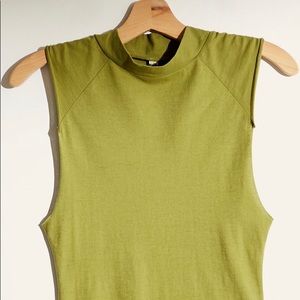 Free People Army Color Muscle Beach Body Suit